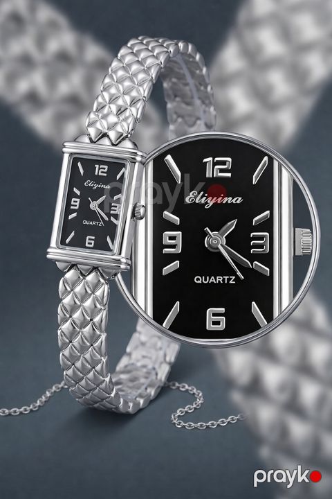 Qol saatı qadınlar üçün Eliyina, Black/Silver — Bakı