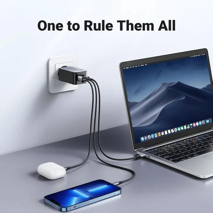 Adapter başlığı Ugreen Nexode Pro 65W 3-Port GaN Fast Charger Set EU — Mallar, Bakı (4)