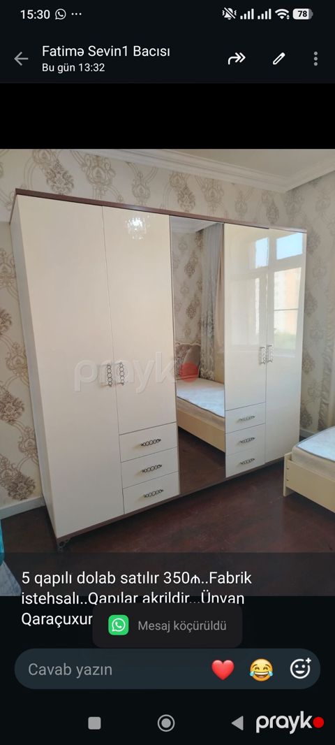 5 qapılı dolab satılır 350₼. Fabrik istehsalı. Qapılar — Bakı