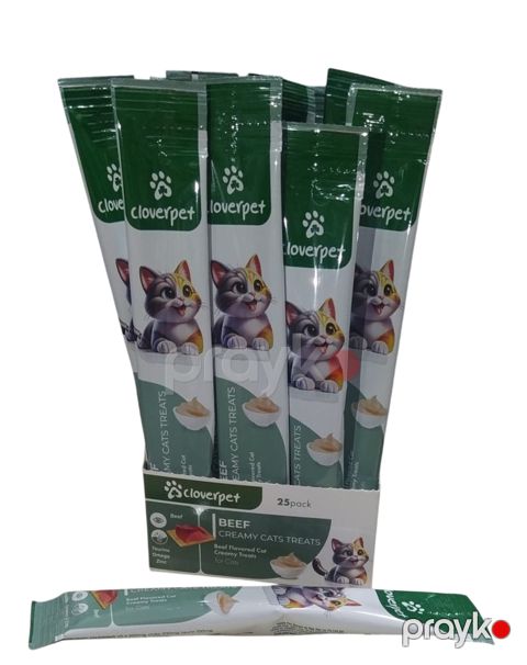 Pişiklər üçün məzə Cloverpet mal əti dadı ilə 5 əd x 15 q — Bakı