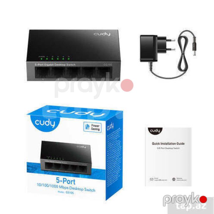 Cudy GS105D 5-Port Gigabit Ethernet Desktop Switch 10/100/1000 Mbps — Elektronika, Bakı (3)