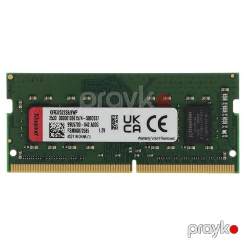 Kingston ValueRAM 8GB DDR4 3200 CL22 1Rx8 Sodımm (KVR32S22S8/8WP) — Bakı