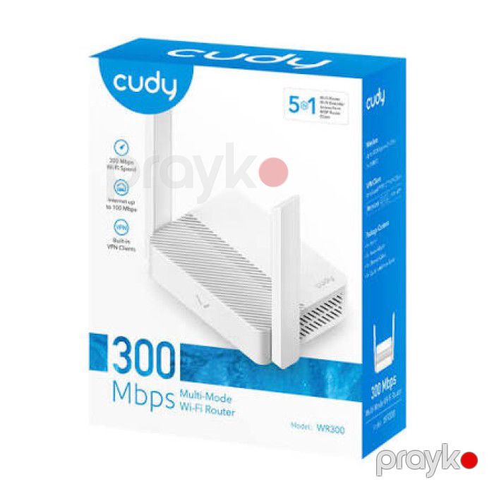 Cudy WR300 N300 Wi-Fi 4 5-in-1 Mesh Router 2.4GHz 300Mbps — Elektronika, Bakı (2)