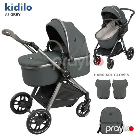 Uşaq arabası Kidilo BM-A8, 0-3 yaş, boz — Bakı