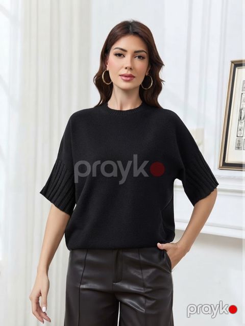Qadınlar üçün sviter, trikotaj, qara, ölçü One size — Bakı