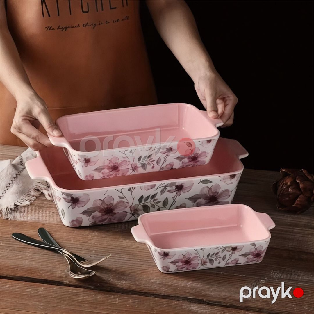Bişirmə üçün qəlib dəsti No brand Keramika Çəhrayı 1500/2000/2500 ml — Mallar, Bakı (3)
