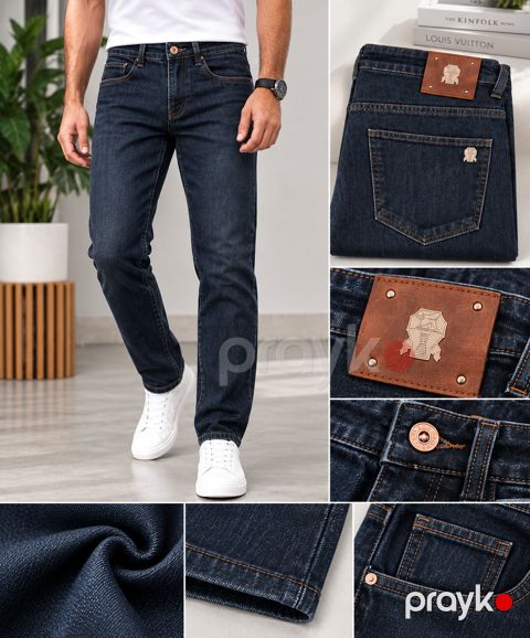 Düz cins 2848383, tünd göy, pambıq, ölçü 33 — Bakı