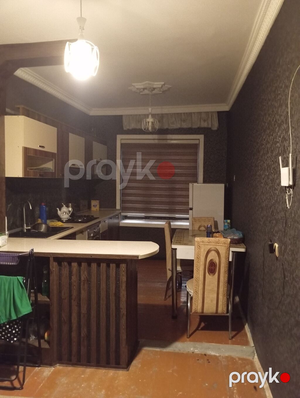 3 otaqlı mənzil/interyer - Geniş qonaq otağı: dekorativ kamin, divar — Mənzil, Masallı (2)