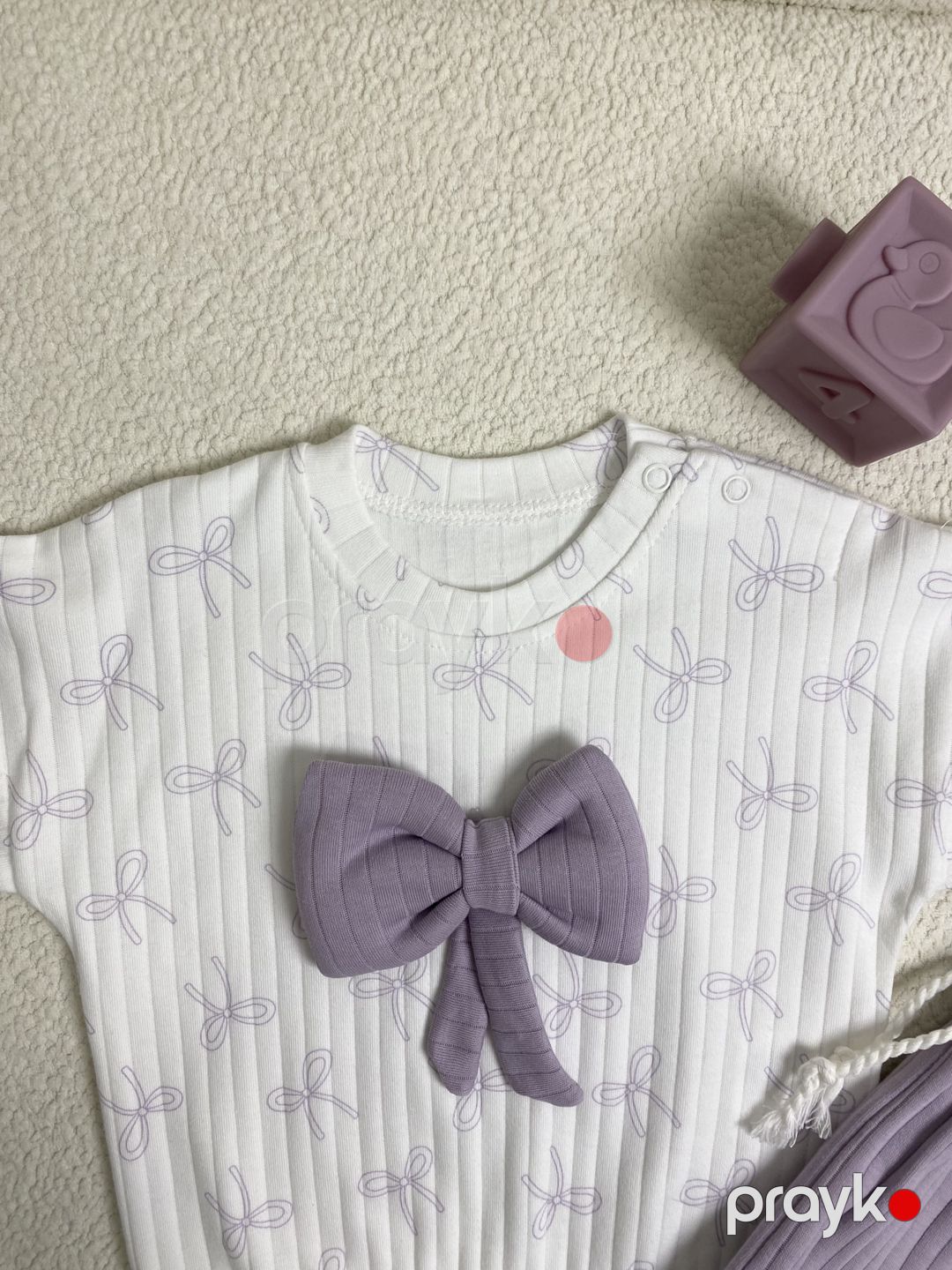 Dəst 9884, bənövşəyi, pambıq, ölçü 3-6 ay — Mallar, Bakı (3)
