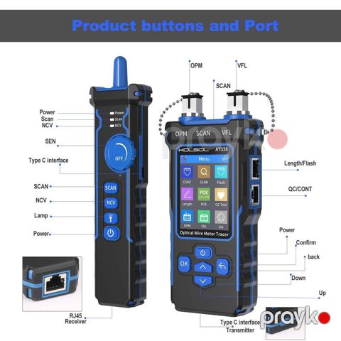 Network Cable Tester LAN RJ45 Optical Wire Meter Power Meter Tester Kolsol NF-8508 — Bakı