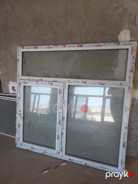 PVC pəncərə bloku - Material: ağ PVC profil (üzərində qoruyucu — Masazır