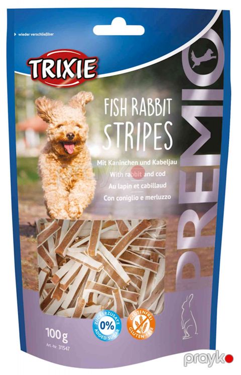 Məzələr itlər üçün Trixie Premio Fish Rabbit Stripes Dovşan və Treska 100 q — Bakı