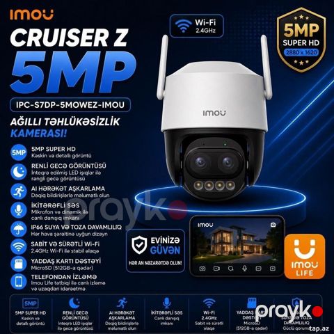 Wifi kamera 5mp Cruiser Z 5MP (IPC-S7DP-5M0WEZ) Imou Təhlükəsizlik — Bakı