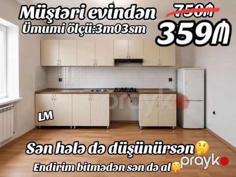 Mətbəx mebeli dəsti - Ümumi ölçü: 3 m 03 sm - Üst və alt dolablar — Bakı
