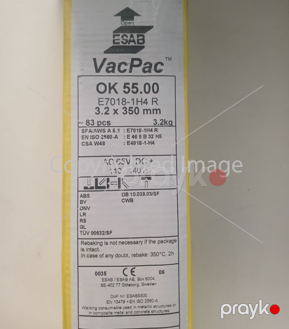 Elektrod Esab VacPac OK 55.00, 3,2 х 350 mm, (qutu 3,2 kq), E7018-1H4 R — Təmir və inşaat, Bakı (3)