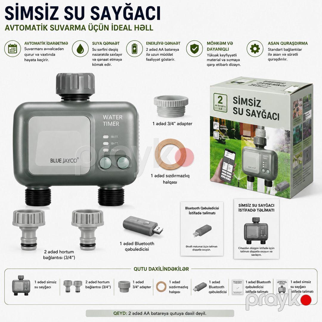 Suvarma taymeri 9588, plastik, boru üçün, 20 mm — Mallar, Bakı (2)
