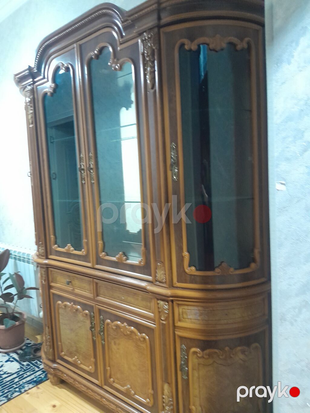 Klassik üslubda iri vitrin-bufet - Material: təbii ağacdan — Şkaflar, Digah (4)