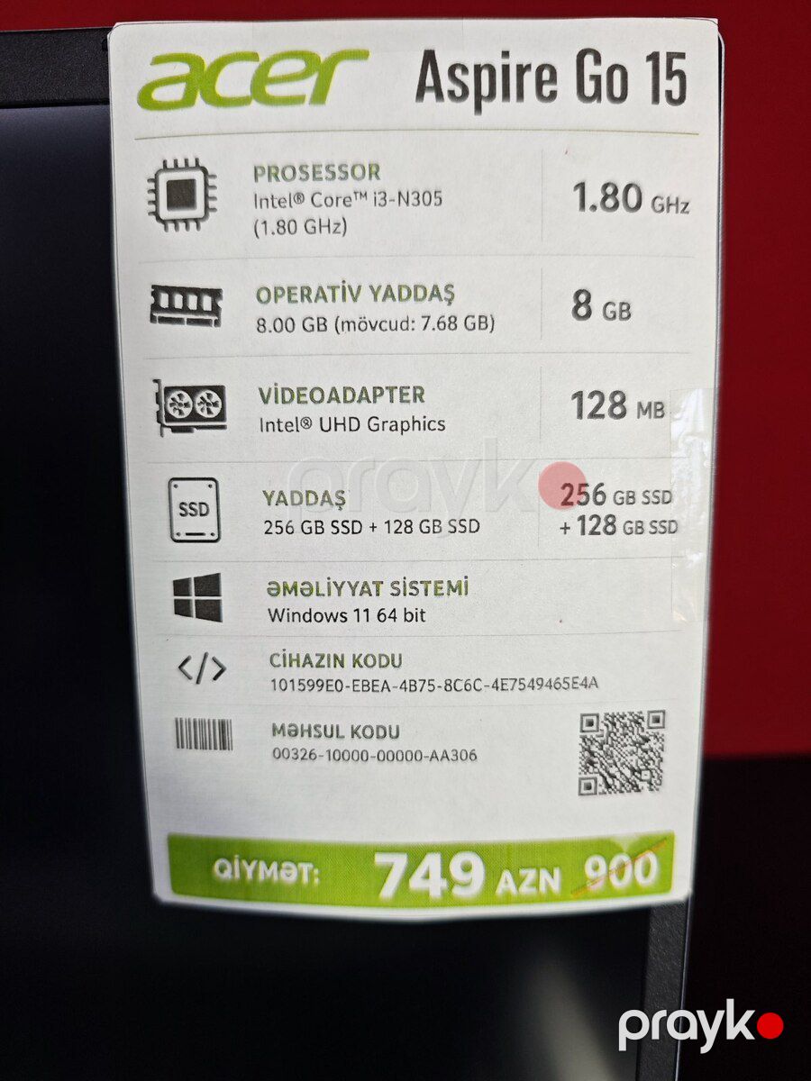 Acer Aspire Go15 — Noutbuklar, Quba (2)