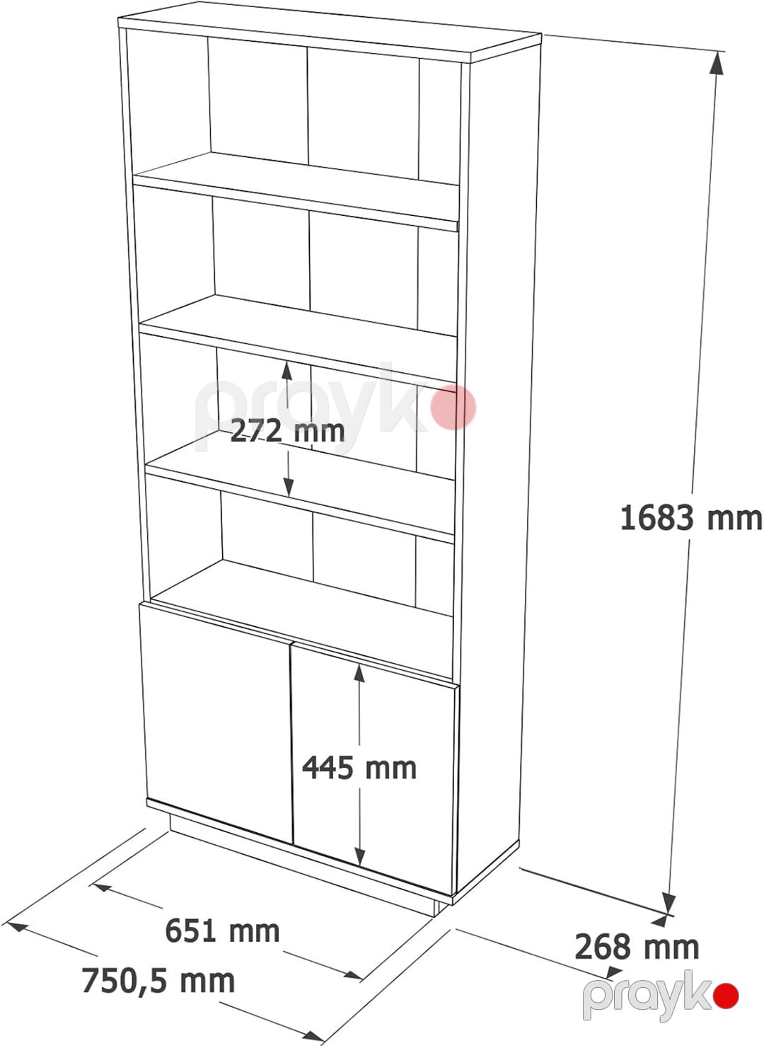 Stellaj ev_12116122, laminat, ağ, 75x26x168 sm — Mallar, Bakı (2)