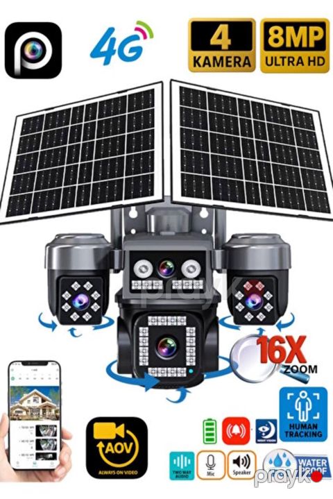 4G Solar günəṣ paneli 4 kamera 12MP/4K+64gb — Bakı