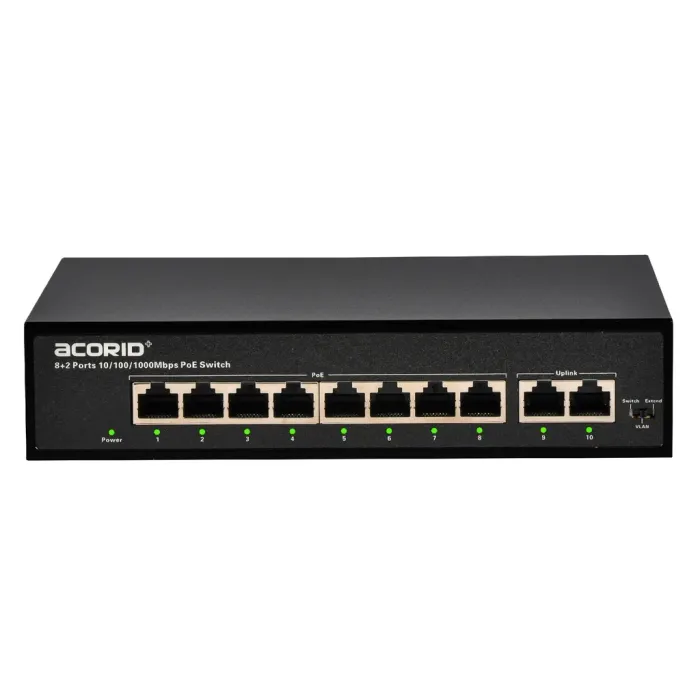 Acorid CGS1110P 8 Port Gigabit PoE+ Switch + 2 Gigabit Uplink — Bakı