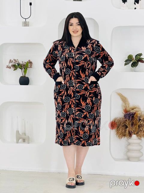 Ev xələti, narıncı/qara, velür, ölçü 6XL — Bakı