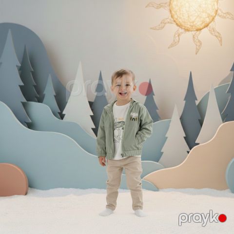 Yenidoğulanlar üçün dəst 37166301, pambıq, yaşıl, 3 əşya, 6-9 ay — Bakı