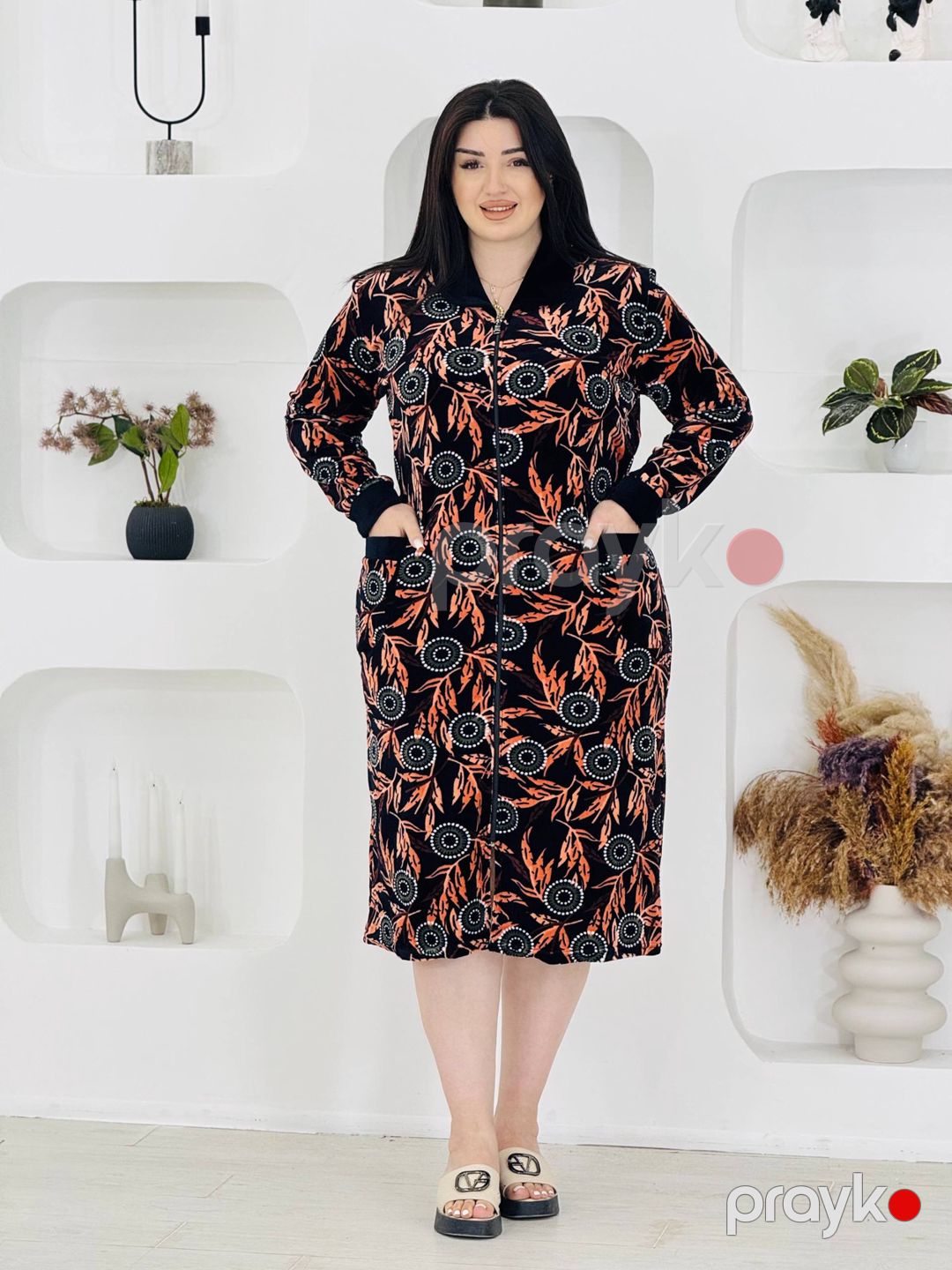 Ev xələti, narıncı/qara, velür, ölçü 6XL — Mallar, Bakı (3)