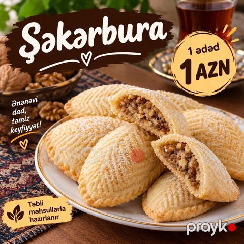 Şəkərbura – ənənəvi dad, təmiz keyfiyyət - Qoz ləpəsi ilə bol içlik — Digah