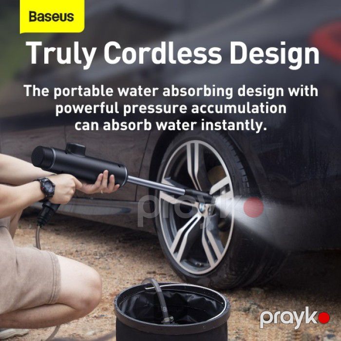 Avtomobil üçün portativ təzyiqli yuma aparatı Baseus Pressure Washer 50W 5V/2A Simsiz Su Nasosu 3.5m Şlanq — Mallar, Bakı (2)