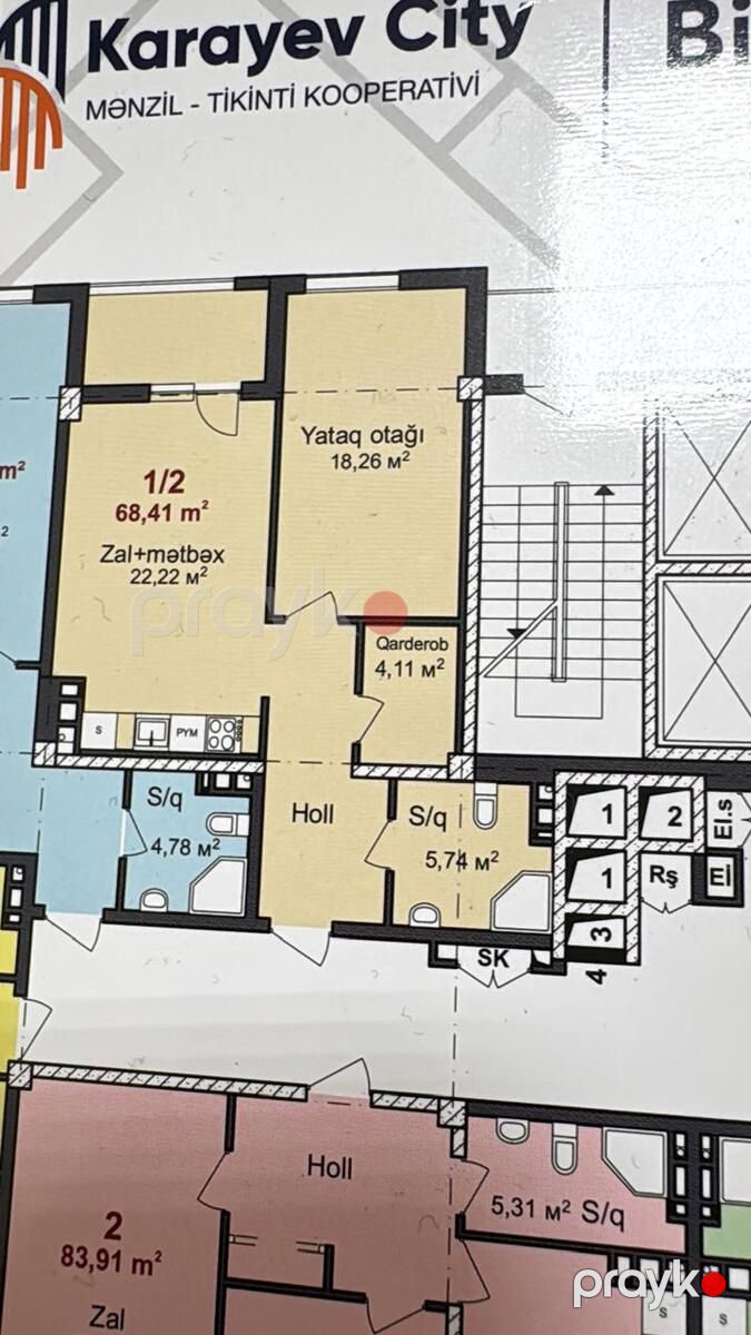 Satılır 2 otaqlı yeni tikili 69 m² — Mənzil, Bakı (2)