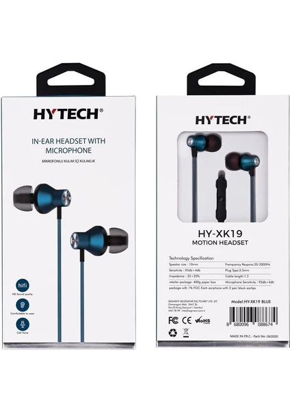 Hytech XK19 Mikrofonlu-Qulaqlıq (HY-XK19 Blue) — Dinamiklər və akustik sistemlər, Bakı (2)