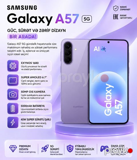 Samsung Galaxy A57 5G Awesome Lilac 256GB/8GB — Bakı