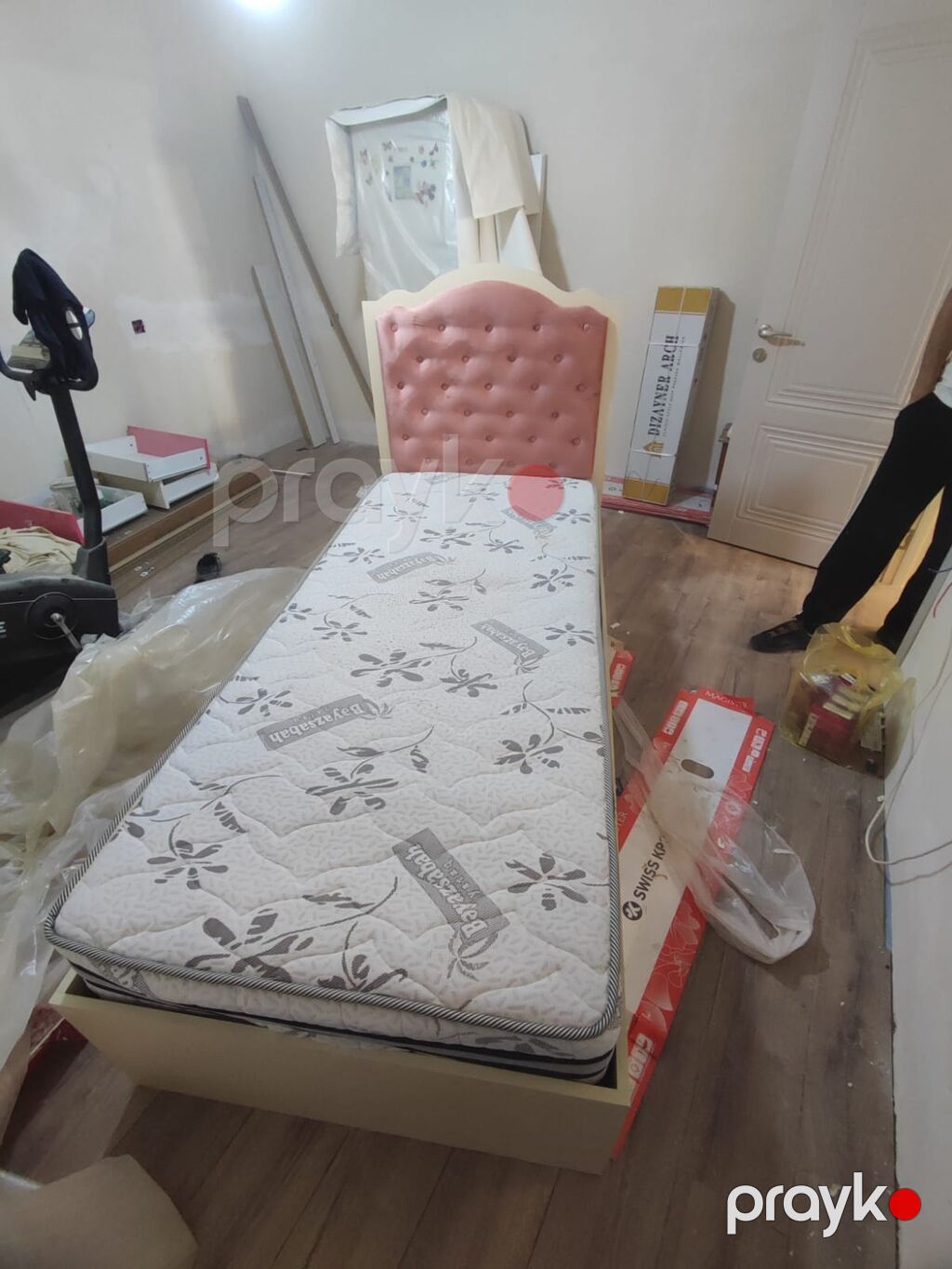 Tək nəfərlik çarpayı dəsti - Ölçü: təxmini 90x200 sm tək nəfərlik — Yataqlar, Digah (4)