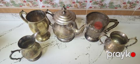 Qədimi latun çay-qəhvə dəsti — Bakı