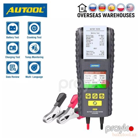 Autool BT860 Professional Akkumulyator Test Cihazı (Printerli) — Bakı