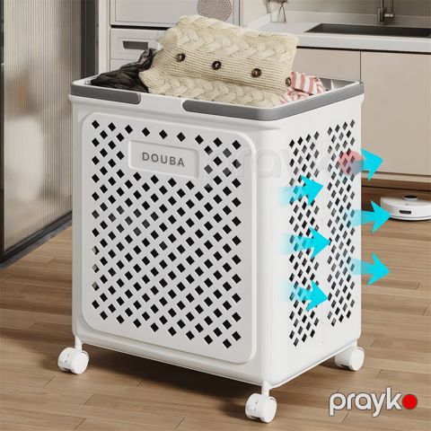 Çamaşır üçün səbət NP17, plastik, ağ, 47x36x19 sm, 40 l — Bakı