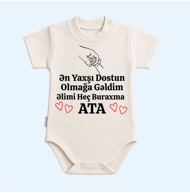 Yenidoğulmuşlar üçün bodi Ata, ağ, pambıq, ölçü 9-12 ay — Mallar, Bakı