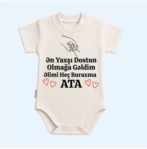 Yenidoğulmuşlar üçün bodi Ata, ağ, pambıq, ölçü 9-12 ay — Bakı