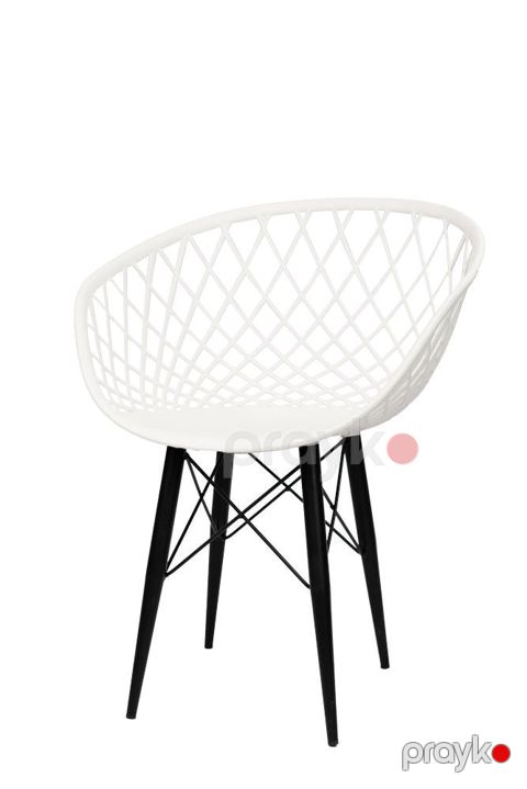 Stul Bambo Ağ Konik, dəmir və plastik, 180 kq, 64x54x85 sm, oturacaq hündürlüyü 46 sm - Delgroup474 — Bakı