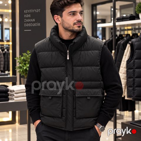 Kişi jileti RH-1, qara, poliester, ölçü L — Bakı
