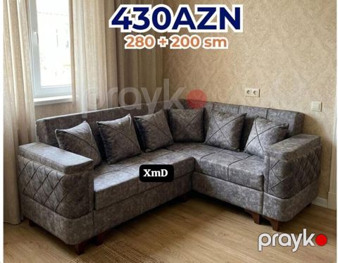 Künc divanı – müasir dizayn - Ölçülər: 280 x 200 sm (künc komplekt) — Bakı