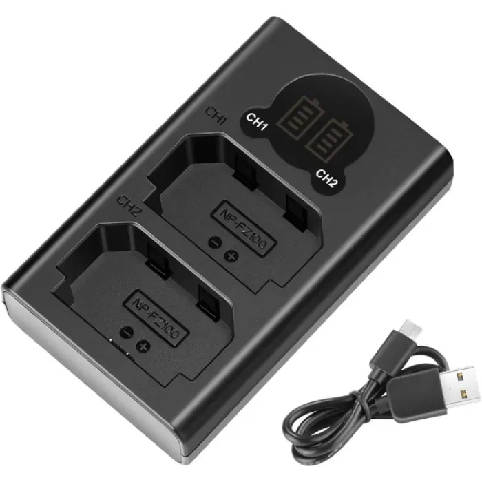 Neewer NP-FZ100 İkili Batareya Adapteri və USB Şarj Cihazı — Bakı