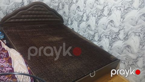 İki nəfərlik yumşaq başlıqlı çarpayı - Rəng: tünd qəhvəyi - Material — Bakı