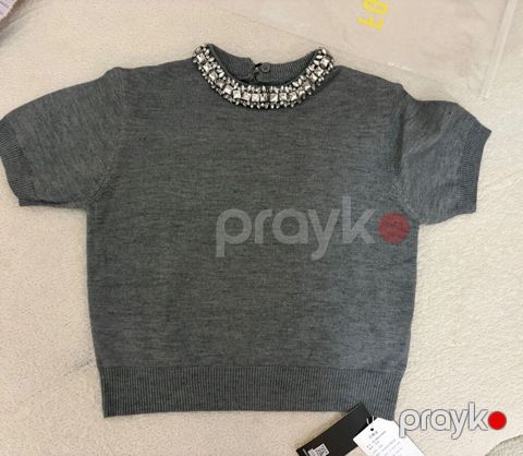 Forever 21 markasi qadın trikotaj bluzası - Rəng: boz - Ölçü: M (L — Bakı