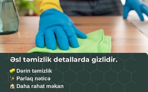 Salam.Ev,ofis, obyekt təmizlik işine gedirem qiymet razılaşma yolu ilə — Ev personalı və təmizlik