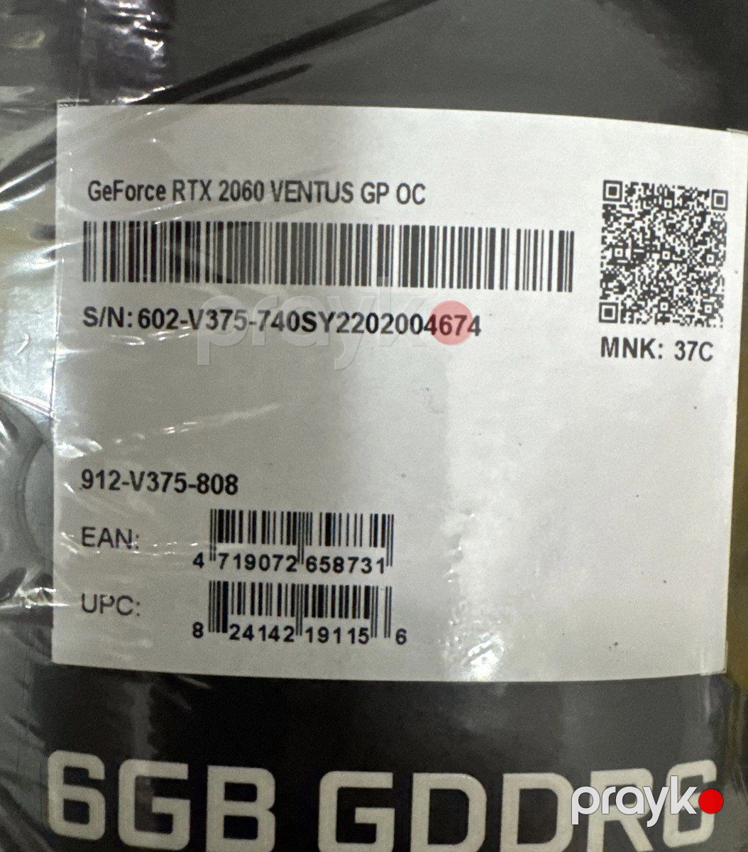 MSI Gaming GeForce RTX 2060 6GB GDRR6 192-bit (RTX 2060 Ventus GP OC) — Kompüterlər və noutbuklar, Bakı (2)