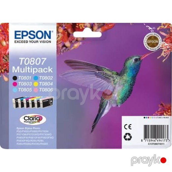 Epson T0807 C13T08074011 Claria Photographic 6 Rəngli Original Kartric — Elektronika, Bakı (2)