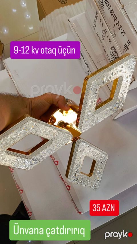 Çılçıraq, 3 lampa, Plastik — Bakı