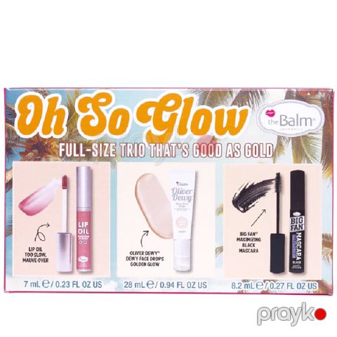 Dekorativ kosmetika dəsti theBalm Holiday Trio Box Set Oh So Glow (tuş 8.2 ml + dodaq parıldadıcısı 7 ml + xaylayter 28 ml) — Bakı